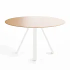 Round Dining Table in Metal and MDF Made in Italy - Cornelius Viadurini