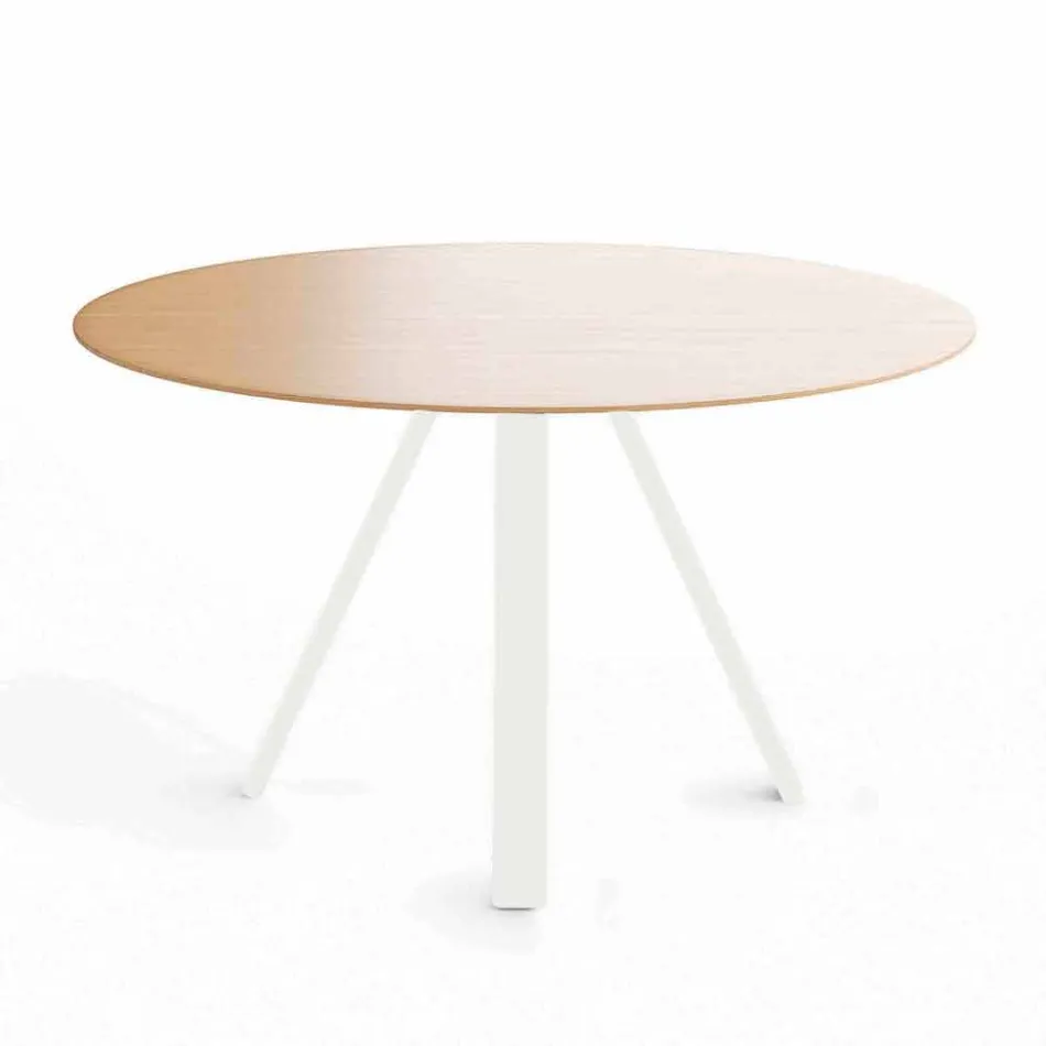 Round Dining Table in Metal and MDF Made in Italy - Cornelius Viadurini