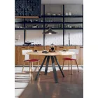 Round Dining Table in Metal and MDF Made in Italy - Cornelius Viadurini