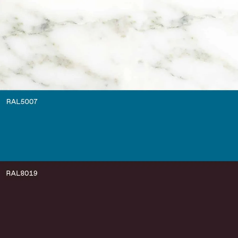 Modern Living Room Table in Steel with Design Marble Top - Aronte Viadurini