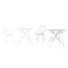 Shabby Chich Style Round Garden Table in Painted Steel - Enchantment Viadurini