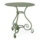 Shabby Chich Style Round Garden Table in Painted Steel - Enchantment Viadurini