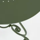 Shabby Chich Style Round Garden Table in Painted Steel - Enchantment Viadurini