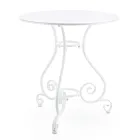 Shabby Chich Style Round Garden Table in Painted Steel - Enchantment Viadurini