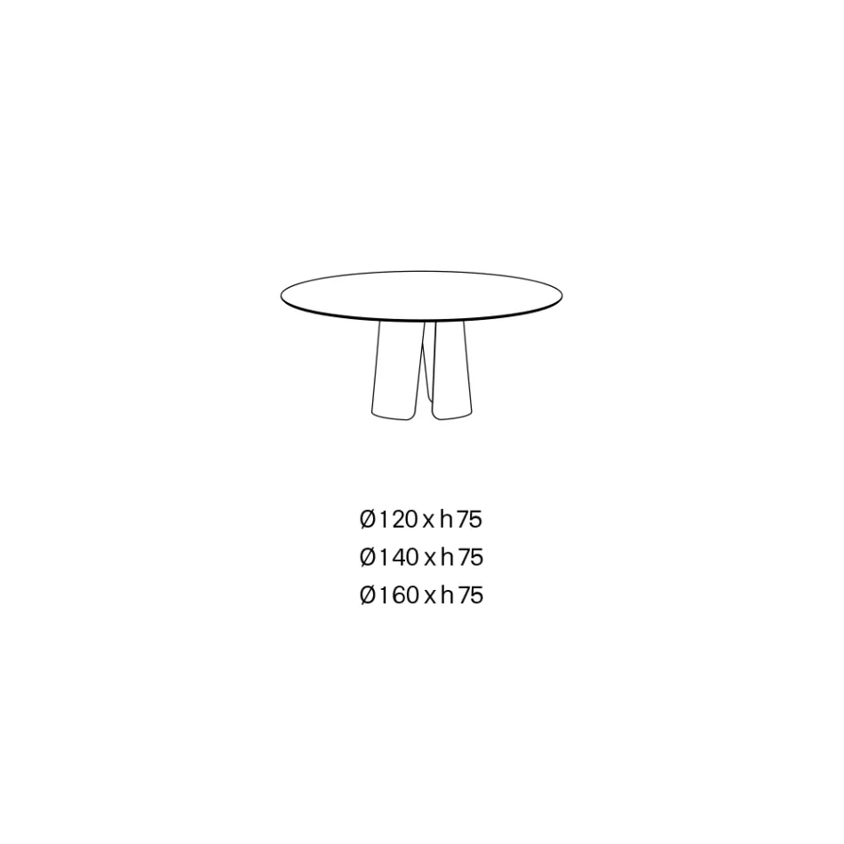 Round Dining Table with Ceramic Top, Made in Italy - Caleido Viadurini