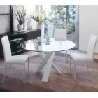 Round design table d.120 crystal top made in Italy Cristal Viadurini
