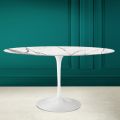 Tulip Table Eero Saarinen H 74 Oval in Ceramic Invisible Select Made in Italy - Scarlet