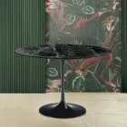Tulip Table Eero Saarine H 73 Round in Green Alpi Marble Made in Italy - Scarlet Viadurini