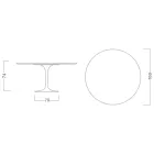 Eero Saarine Tulip Table H 74 with Round Top in Verde Alpi Marble - Scarlet Viadurini