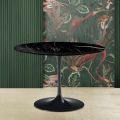 Eero Saarinen Tulip Table H 74 with Black Marquinia Marble Top Made in Italy - Scarlet