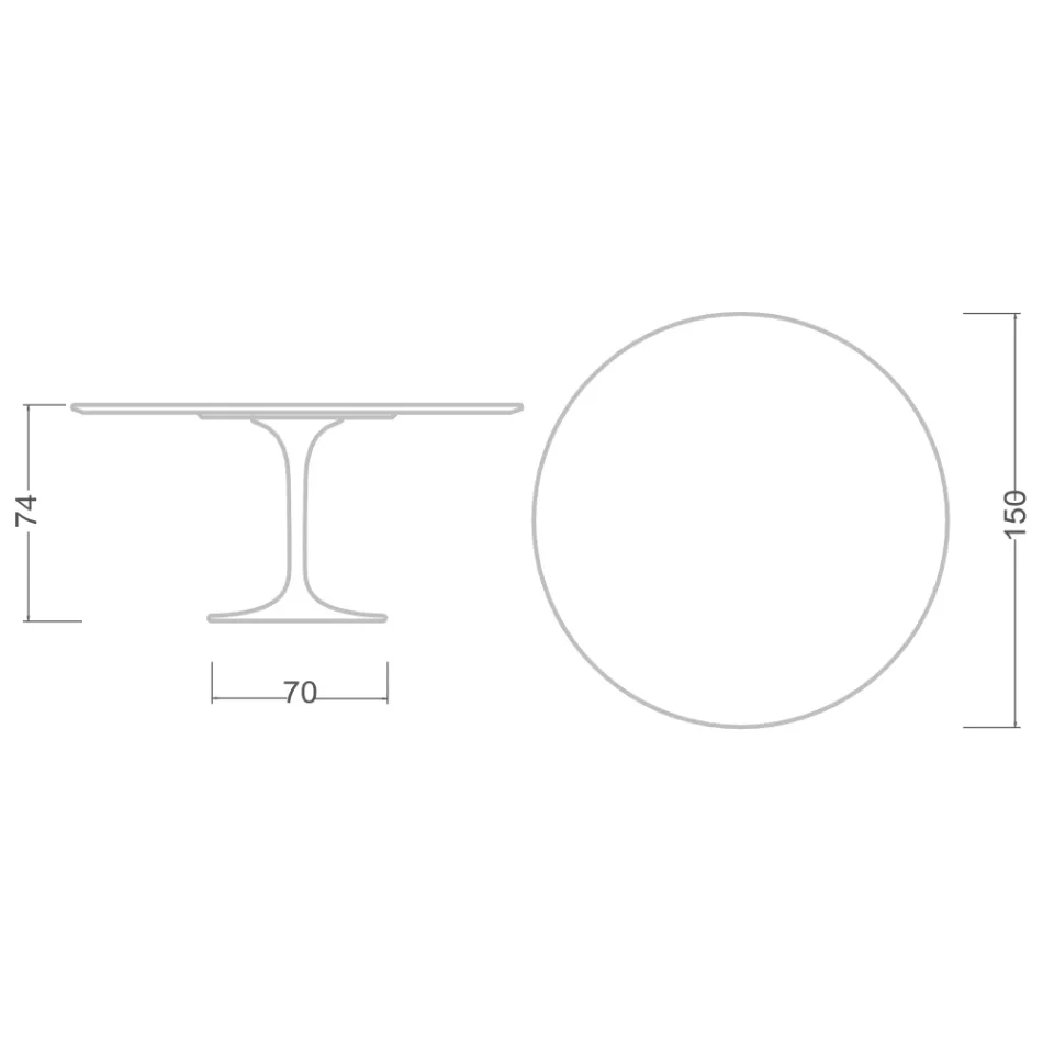 Tulip Table Eero Saarinen H 73 in Calacatta Michelangelo Made in Italy - Scarlet Viadurini