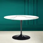 Tulip Table Eero Saarinen H 73 in Calacatta Michelangelo Made in Italy - Scarlet Viadurini