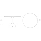 Tulip Table Eero Saarinen H 73 in Diamond Cream Ceramic Made in Italy - Scarlet Viadurini