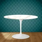 Tulip Table Eero Saarinen H 73 in Ceramic Entzo Made in Italy - Scarlet Viadurini