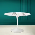 Tulip Table Eero Saarinen H 73 in Invisible Select Ceramic Made in Italy - Scarlet Viadurini