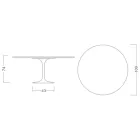 Tulip Table Eero Saarinen H 73 in Invisible Select Ceramic Made in Italy - Scarlet Viadurini