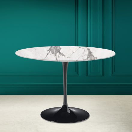 Tulip Table Eero Saarinen H 73 in Invisible Select Ceramic Made in Italy - Scarlet Viadurini