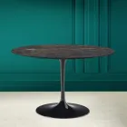 Tulip Table Eero Saarinen H 73 in Ceramic Noir Desire Made in Italy - Scarlet Viadurini