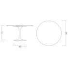 Tulip Table Eero Saarinen H 73 in Ceramic Rem Made in Italy - Scarlet Viadurini