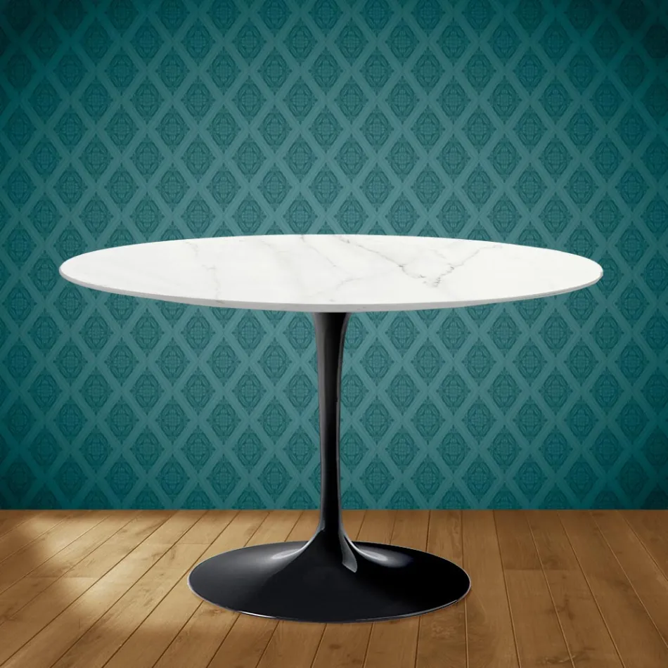 Tulip Table Eero Saarinen H 73 in Ceramic Rem Made in Italy - Scarlet Viadurini