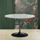 Tulip Table Eero Saarinen H 73 in Carrara Marble Statuarietto Made in Italy - Scarlet Viadurini