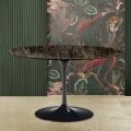 Eero Saarinen Tulip Table H 74 in Dark Emperador Marble Made in Italy - Scarlet