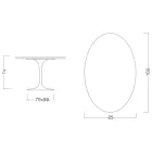 Tulip Table Eero Saarinen H 73 Oval in Absolute White Ceramic Made in Italy - Scarlet Viadurini
