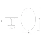 Tulip Table Eero Saarinen H 73 Oval in Diamond Cream Ceramic Made in Italy - Scarlet Viadurini
