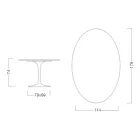Tulip Table Eero Saarinen H 73 Oval in Ceramic Invisible Select Made in Italy - Scarlet Viadurini