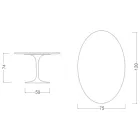 Tulip Table Eero Saarinen H 73 Oval in Ceramic Invisible Select Made in Italy - Scarlet Viadurini