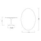 Tulip Table Eero Saarinen H 73 Oval in Ceramic Invisible Select Made in Italy - Scarlet Viadurini