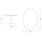 Tulip Table Eero Saarinen H 73 Oval in Ceramic Marquinia Made in Italy - Scarlet Viadurini