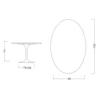 Tulip Table Eero Saarinen H 73 Oval in Ceramic Morpheus Made in Italy - Scarlet Viadurini