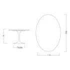Tulip Table Eero Saarinen H 73 Oval in Absolute Black Ceramic Made in Italy - Scarlet Viadurini