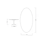 Tulip Table Eero Saarinen H 73 Oval in Absolute Black Ceramic Made in Italy - Scarlet Viadurini