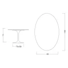 Tulip Table Eero Saarinen H 73 Oval in Ceramic Sirius Made in Italy - Scarlet Viadurini