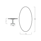 Tulip Table Eero Saarinen H 73 Oval in Cherry Stained Oak Made in Italy - Scarlet Viadurini