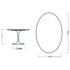 Tulip Table Eero Saarinen H 73 Oval in Moka Stained Oak Made in Italy - Scarlet Viadurini