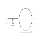 Eero Saarinen Tulip Table H 73 Oval in Light Walnut Stained Oak Made in Italy - Scarlet Viadurini
