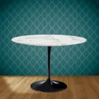 Tulip Table Eero Saarinen H 73 Round Ceramic Morpheus Made in Italy - Scarlet Viadurini