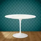 Tulip Table Eero Saarinen H 73 Round Ceramic Rem Made in Italy - Scarlet Viadurini