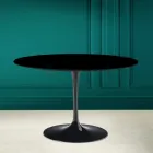 Tulip Table Eero Saarinen H 73 Round in Absolute Black Made in Italy - Scarlet Viadurini