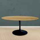 Tulip Table Eero Saarinen H 73 Round in Natural Oak Made in Italy - Scarlet Viadurini