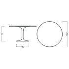 Tulip Table Eero Saarinen H 73 Round in Black Stained Oak Made in Italy - Scarlet Viadurini