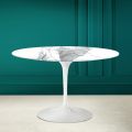 Tulip Table Eero Saarinen H 73 Round in Statuario Altissimo Made in Italy - Scarlet