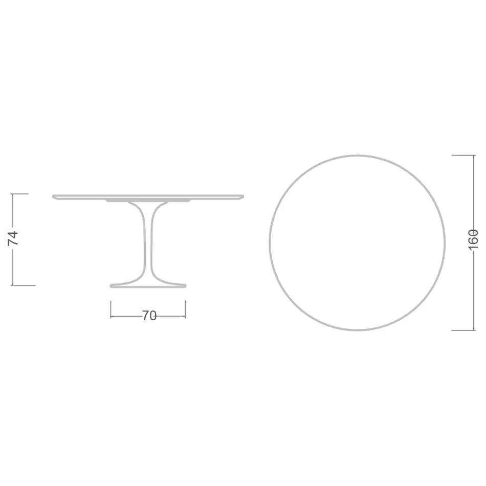 Tulip Table Eero Saarinen H 73 Round in Statuario Altissimo Made in Italy - Scarlet Viadurini