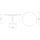 Eero Saarinen Tulip Table H 74 with White Liquid Laminate Top Made in Italy - Scarlet Viadurini