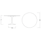 Eero Saarinen Tulip Table H 74 with White Liquid Laminate Top Made in Italy - Scarlet Viadurini