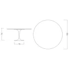 Eero Saarinen Tulip Table H 74 with White Liquid Laminate MDF Top - Scarlet Viadurini