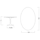 Eero Saarinen Tulip Table H 74 with Oval Top in Arabescato Marble Made in Italy - Scarlet Viadurini